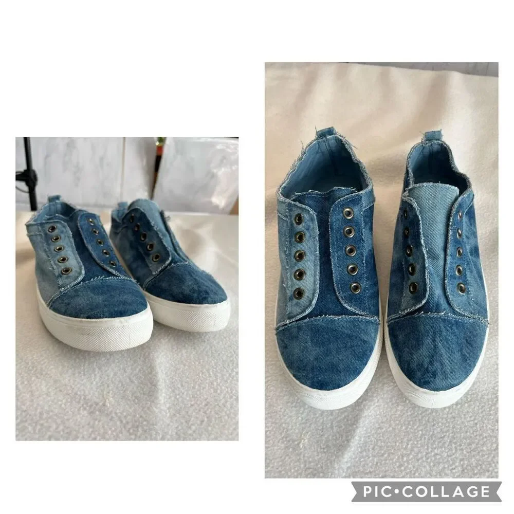 Bamboo Denim Slip on Athletic Shoes